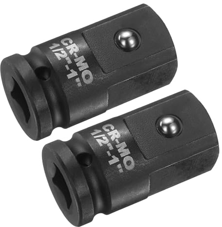 QUARKZMAN 2 Stück Aufprall Stecknuss Adapter 1/2 Weiblich Zu 1 Männlich Vierkantantrieb Vergrößerer Standard SAE CR-MO Stahl Konverter Aufprall Schraubendreher Ratsche Brecheisen Schwarz