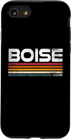 Boise Idaho à Rayures rétro, Style Vintage, Style Urbain Coque pour iPhone SE (2020) / 7/8