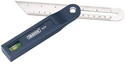 Draper 36330 - Falsa squadra regolabile con livella a bolla d'aria, 200 mm