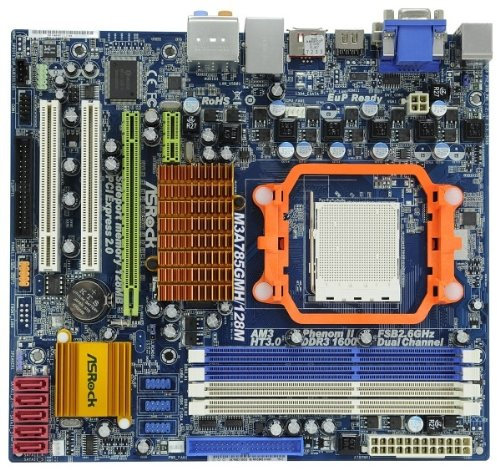 ASRock AM3 M3A785GMH/128M Motherboard Socket M-ATX 5200MT/S