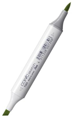 Copic Sketch Coloured Marker Pen - (YG-63) Pea Green, For Art & Crafts, Colouring, Graphics, Highlighter, Design, Anime, Professional & Beginners, Art Supplies & Colouring Books