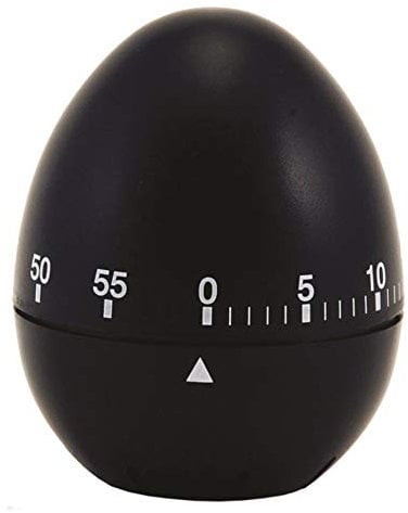 Chef Aid Minuteur en Forme d'œuf, 60 Minutes, Noir avec marquages Blancs faciles à Lire, idéal pour la Cuisine et diverses tâches domestiques