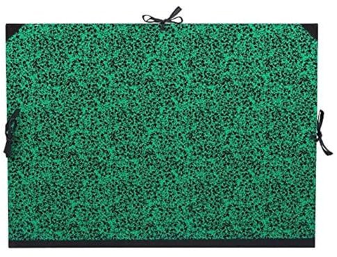 Lefranc Bourgeois 522001 Zeichenmappe / Skizzenmappe Annonay mit Gummibandverschluss und verstärkten Ecken für Dokumente, Zeichnungen in grün/schwarz -38x28cm
