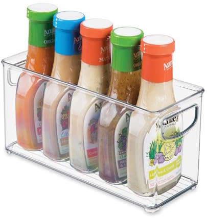 iDesign bac rangement frigo, petite boîte alimentaire spacieuse en plastique, boîte conservation alimentaire à poignées, transparent, Durchsichtig