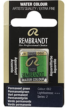 Rembrandt Watercolour Pan Permanent green 662 (05866621)