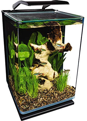 MarineLand Kit d'aquarium à LED en Verre Portrait - 18 litres - Filtration cachée