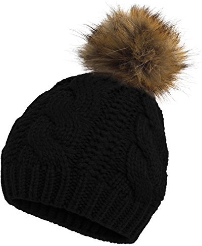 BRUBAKER HENRY Damen Bommel Mütze Zopfstrick