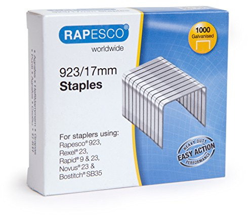 RAPESCO Pack of 3 Boxes of 1000 Galvanised Staples 923/17 mm Type 23