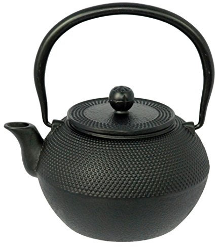 Buckingham Tetsubin Japanese Style Cast Iron Tea Pot 1.2 Litre, Hobnail Design, Black