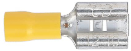 Sealey YT14 Push-On Terminal 9.5mm Female Yellow Pack of 100