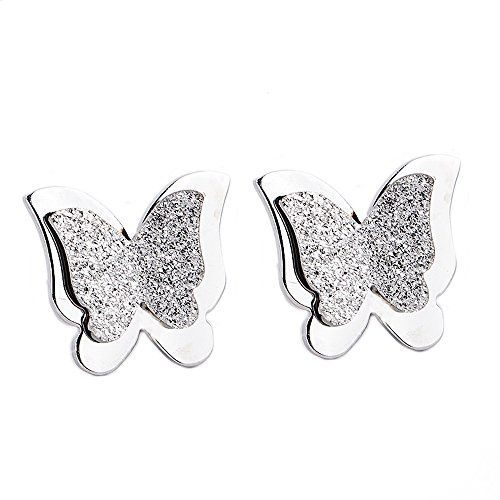Kim Johanson Damen Ohrringe *Schmetterling* aus Edelstahl in Silber inkl. Schmuckbeutel