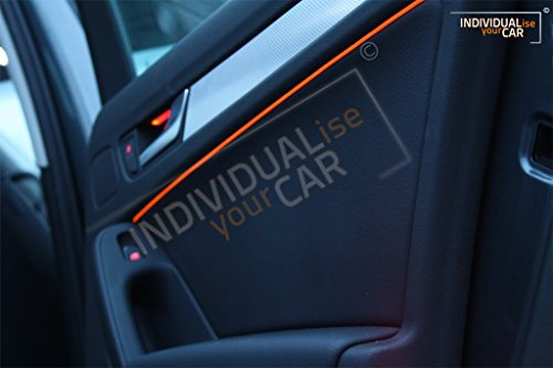 INDIVIDUALise your CAR EL Ambiente Lichtleiste Ambientebeleuchtung Innenraumbeleuchtung (1m Amber/BMWOrange)