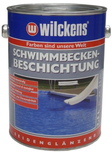 Bindulin 2,5 Liter Schwimmbecken Beschichtung Farbe, poolblau, Betonbodenversiegelung Pool Farbe blau inkl. 4er Pinselset von E-Com24 (Poolblau 2,5 Liter)