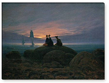 Wandkings Leinwandbilder von Caspar David Friedrich - Wähle ein Motiv & Größe:Mondaufgang am Meer - 80 x 60 cm