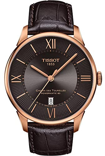 Tissot Men's Analogue Swiss Automatic Watch with Leather Strap T0994073644800