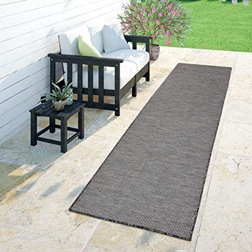 TT Home Moderner Outdoor Teppich Wetterfest Für Innen- Und Außenbereich Meliert In Grau, Größe:160x220 cm