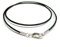 925 Sterling Silver Black Round Natural Leather Cord 2mm Choker Necklace 16 Inches