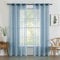 MIULEE 2er Set Sheer Voile Vorhang mit Ösen Transparente Gardine aus Polyester Ösenschal Transparent Wohnzimmer Luftig Dekoschal für Schlafzimmer 140 X 225cm (B x H), Grommet Top Staubiges Blau
