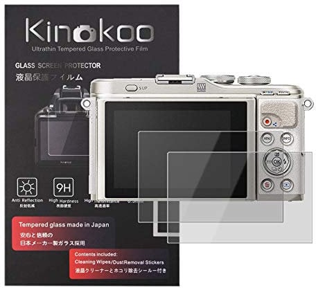 kinokoo Screen Protector for Olympus E-PL9/E-PL/E-PL7/E-P5/PEN-F Digital Camera 0.25mm 9H Hardness Tempered Glass Film Bubble-free/Anti-scratch(2 pack)