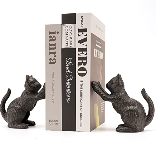Ambipolar Buchstützen für Katzendekoration, einzigartige Buchstützen zum Halten von Büchern, strapazierfähig für Büroschreibtisch, Regaldekoration, Moderne Wohnzimmer-Dekoration