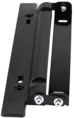 License Plate Bracket, Universal Adjustable Carbon Fiber Car License Plate Frame Holder Mount Bracket Car License Plate Frame Plate Holder Vehicle Accessories