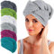 Erwin Müller Turban, Haarturban mit Knopf hellgrau Größe 28x70 cm - auch als Kinderturban geeignet 100% Baumwolle, saugstark, Stabiler Halt - (weitere Farben)