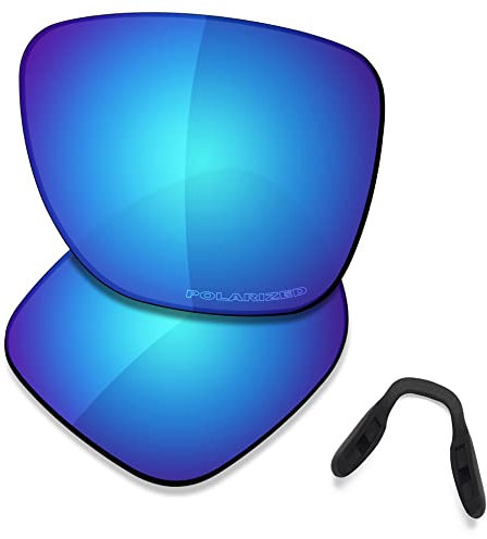 SAUCER Lentes y almohadillas nasales de repuesto premium para gafas de sol Oakley Crossrange XL OO9360 de alta defensa, azul glaciar polarizado