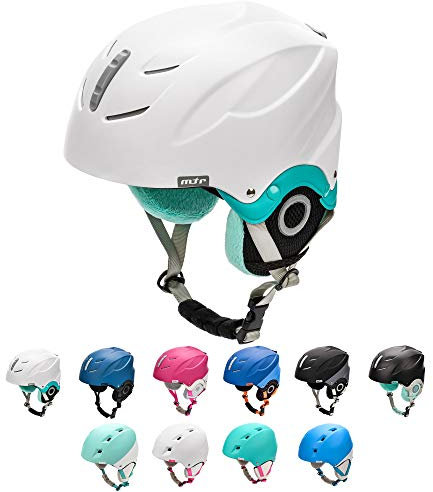 Casco da Sci Invernale e da Snowboard per Bambini, Giovani e Adulti Regolabile Ski Helmet per gli Sport Invernali, Skate e Alpinismo (S 53-55 cm, bianco/menta)