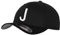GIDUTEX Flexfit Original Schwarze Basecap Baseball Cap Wooly Combed Mütze inkl. Initial Buchstaben in 3D Stick weiß (L/XL, J)