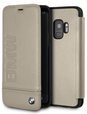 BMW BMFLBKS9LLST Hard Cover Logo Imprint, Signature Kollektion für Samsung Galaxy S9, Beige