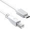 USB C to USB B Midi Cable 1M White, Type C to USB Midi Interface Lead Compatible with Midi Controller, Midi Keyboard, Audio Interface Recording and More
