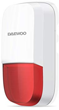 Daewoo WOS501 Sirène Extérieure sans Fil pour alarmes Daewoo | Batterie de Secours | Nécessite Une Alimentation Electrique (Prise fournie) | Volume sonore 95Db | Technologie 868Mhz