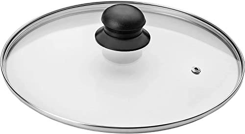 D.I.L Stainless Steel Vented Silver & Black Glass Saucepan Cover Lid POT PANS (36CM)
