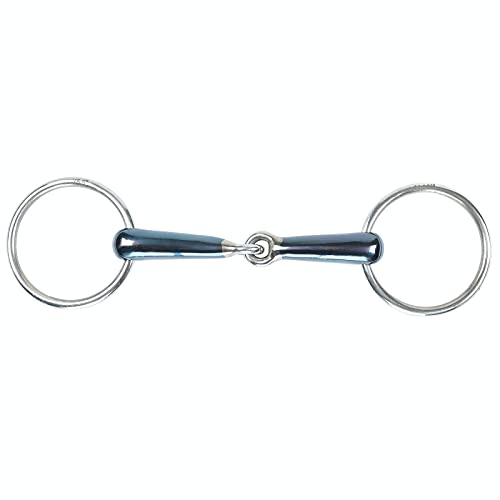 Shires Hollow Jointed Loose Ring Blue Sweet Iron Horse Snaffle UK 5 1/2, Bluee Sweet Iron