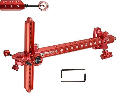 Bogenvisier für Recurvebögen Aluminium Bow Sight Bogen Anblick Jagdvisier 1 Pin Bogen Visier für Bogenzubehör (Rot / 9 Zoll)