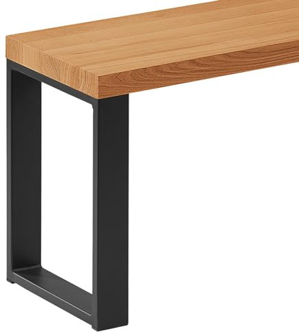 LAMO Manufaktur Sitzbank Flur Holzbank 30x140x47 cm, Möbelfüße Simple Schwarz/Rustikal, LSB-01-A-003-140-9005S