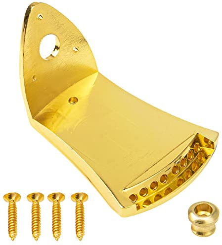 1Pcs Yootones Metal Triangle Mandolin Tailpiece Parts for 8 String Arched Top Mandolin with Screws (Gold)