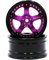 hobbysoul 2 Stück RC 1/10 Aluminium felgen Sechskant 12mm Einstellbarer Versatz Schwarz/Lila Farbe Passform 1:10 RC On Road Drift Tourenwagen Reifen