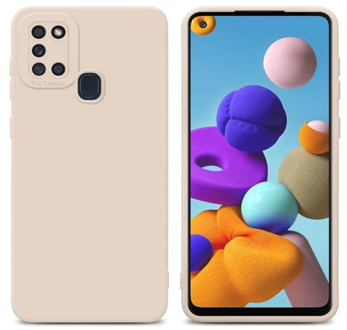Cadorabo Hülle kompatibel mit Samsung Galaxy A21s Schutzhülle TPU Silikon Case Liquid Design mit Kameraschutz Slim Kratzfest Weiche Gummi mit Rundumschutz Case Hülle für Galaxy A21s in Rosa