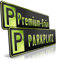 schildEVO 1 Premium Parkplatzschild | GRÜN Metallic auf Schwarz | 520 x 110 mm | Wunschtext bis zu 14 Zeichen | Parkplatz-Kennzeichen | Privatparkplatz | DHL-Versand