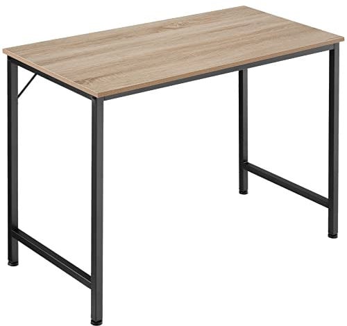 tectake® Schreibtisch, Computertisch, Bürotisch, PC Tisch, Möbel für Arbeitszimmer, Home Office, Büro, Kleiner Schreibtisch, Tischgestell mit Tischplatte - Industrial Holz hell, Eiche Sonoma, 100 cm