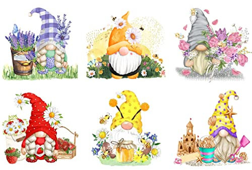 Zwergen-Kreuzstich-Set für Erwachsene – 6 Stück geprägte Kreuzstich-Sets, vorgedruckt, 11 Stück, Kreuzstich-Set für Anfänger, 11 CT vorgestempelt, einfaches Muster, Basteln für Dekoration, 30x30 cm