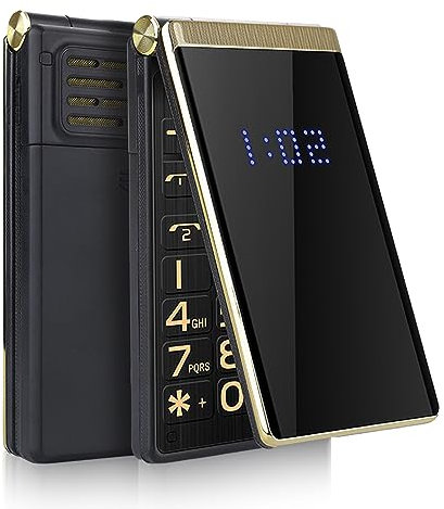 Zunate 2.8in Unlocked Senior Flip Cell Phone, 2G Easy-to-Use Classic Flip Mobile Phone with SOS Button, LED Flashlight, Big Font & High Volume