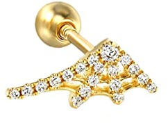 AMDXD 1Pcs Damen Ohrstecker Silber 925 Klein, Spinnennetz Ohrringe Damen Elegant mit Weiß Zirkonia, Echt Silber Ohrringe Mädchen in Gold Farbe