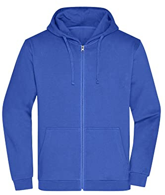 James & Nicholson Herren Basic Kapuzen-Sweatjacke - Klassische Sweatjacke mit Kapuze und Kordelzug