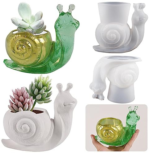 Linsition Moule Resine Epoxy D'escargot Escargot Résine Moules Silicone | Moules en Silicone D'escargot pour Résine, Coulée, Décoration D'escargot Bricolage, Ornement