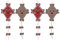 finehomegarden Herbstdeko Drachen 4X Hänger 2fach sort. rosa/Natur Fensterhänger 18xH25cm Deko
