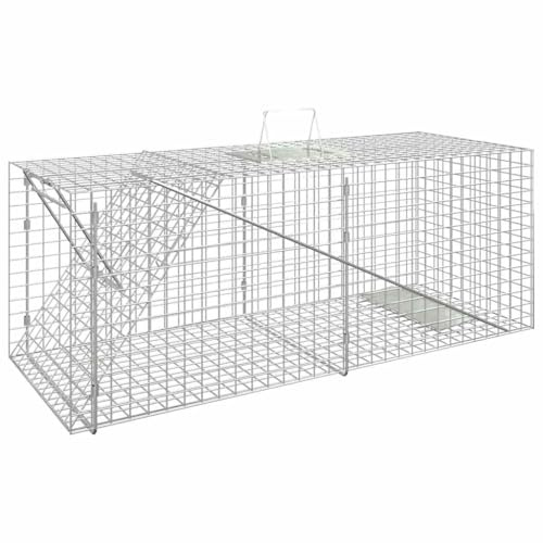 vidaXL Lebendfalle, Rattenfalle mit Griff Einzeltür, Mausefalle Tierfalle Tierfreundlich, Kastenfalle Falle für Kleintiere, Verzinktes Eisen