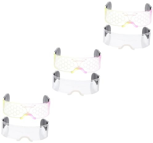 ibasenice 6 Stk Leuchtende Gläser Farbwechselnde Brille Punk Lustig Nachtclub-brille Rave-chemion-brille Partybrille Zum Leuchten Bringen Geführte Visierbrille Zubehör Psychedelisch Acryl