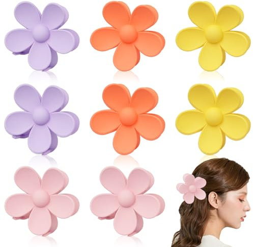 Neikafan 8 Pezzi Fermaglio Capelli Donna Fiori Pinze per Capelli, Pinza Fiore Hawaiano per Capelli Spessi e Sottili, Accessori per lo Styling dei Capelli Carini Clip a Forma di Fiore